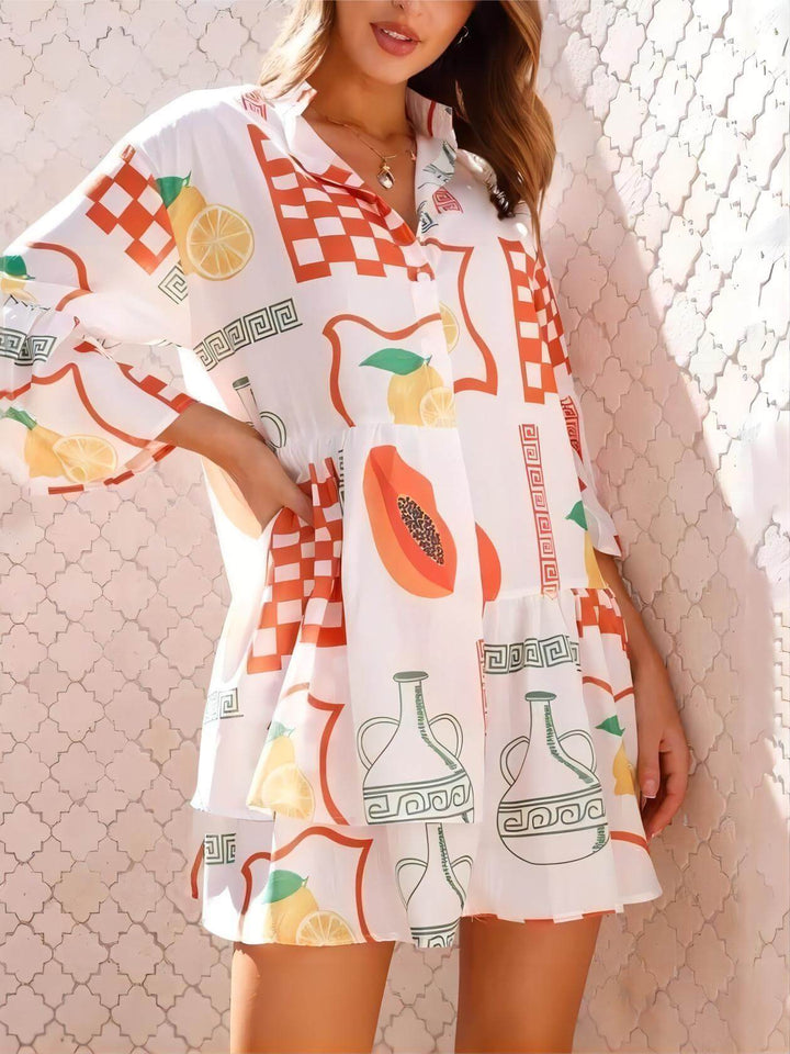 Kvinnors Mini Sundress | Botanisk Tryck