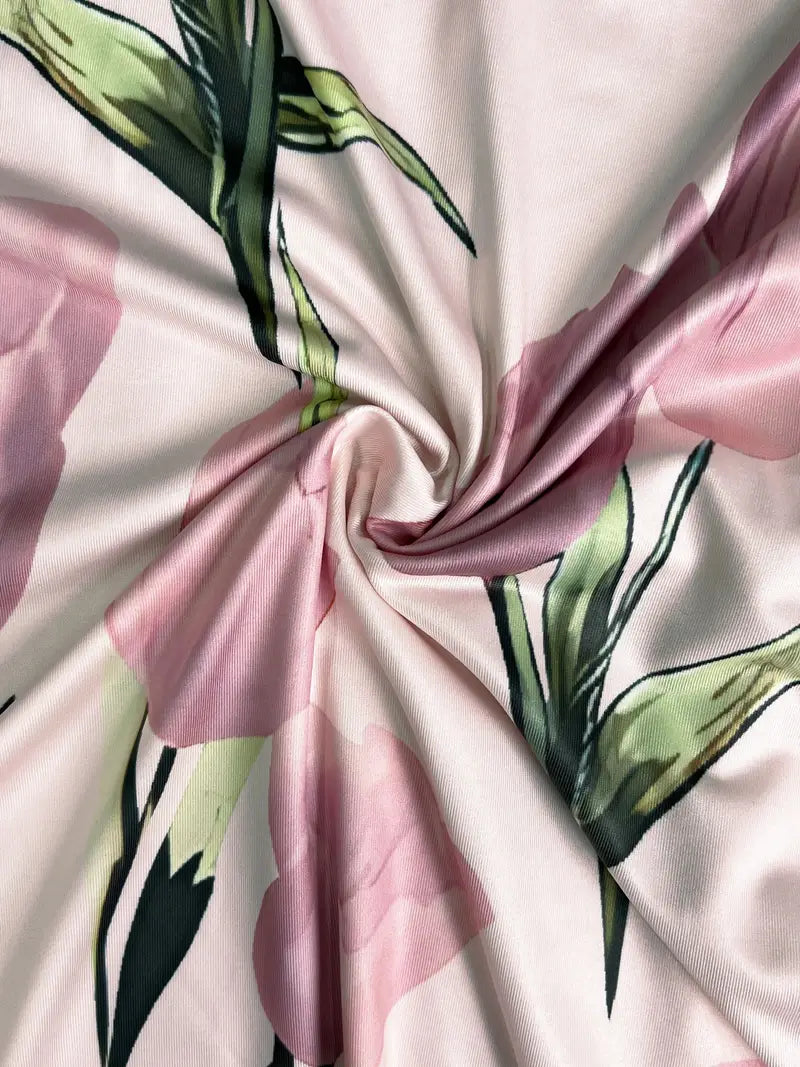 Kvinnors Maxi Klänning med Jacka Set | Rosa Blommig
