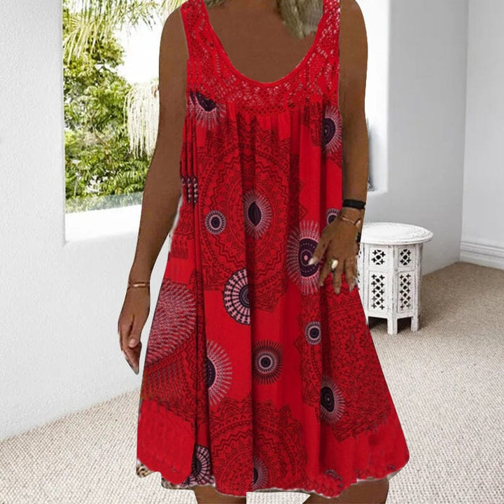 Kvinnors Sommarklänning | Geometrisk Tryck Stil Midi