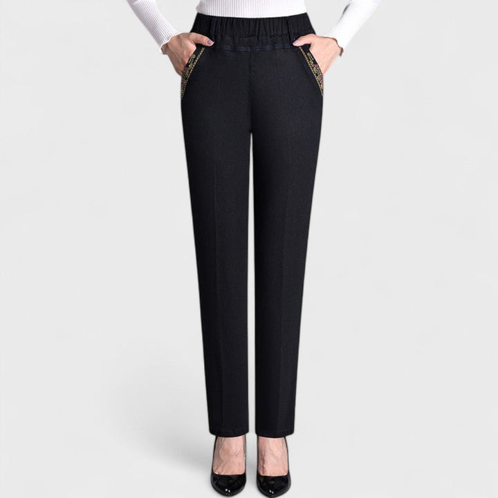 Damjeans | Elastisk Midja Fickor