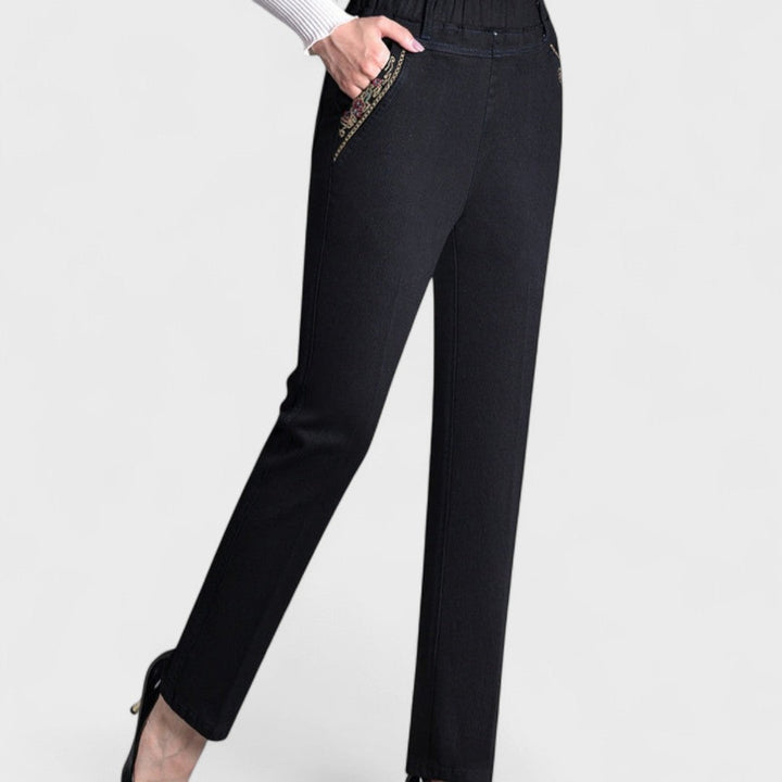 Damjeans | Elastisk Midja Fickor