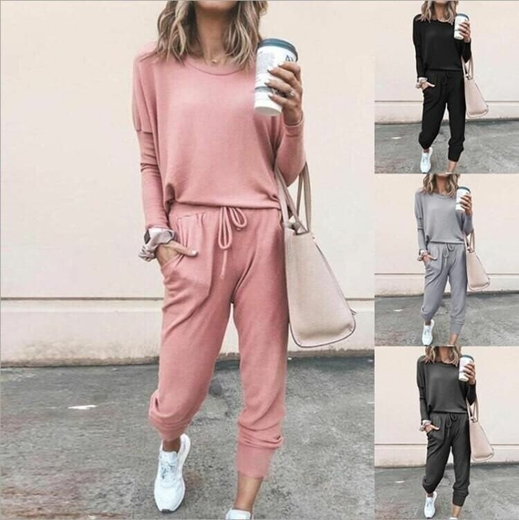 Kvinnors Tvådelade Set | Jogger-stil Byxor