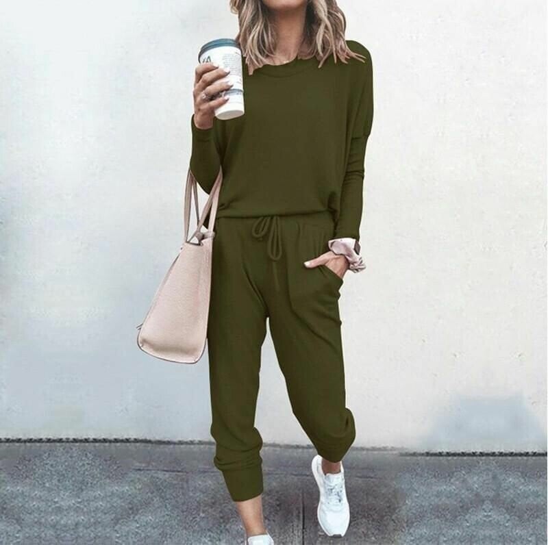 Kvinnors Tvådelade Set | Jogger-stil Byxor