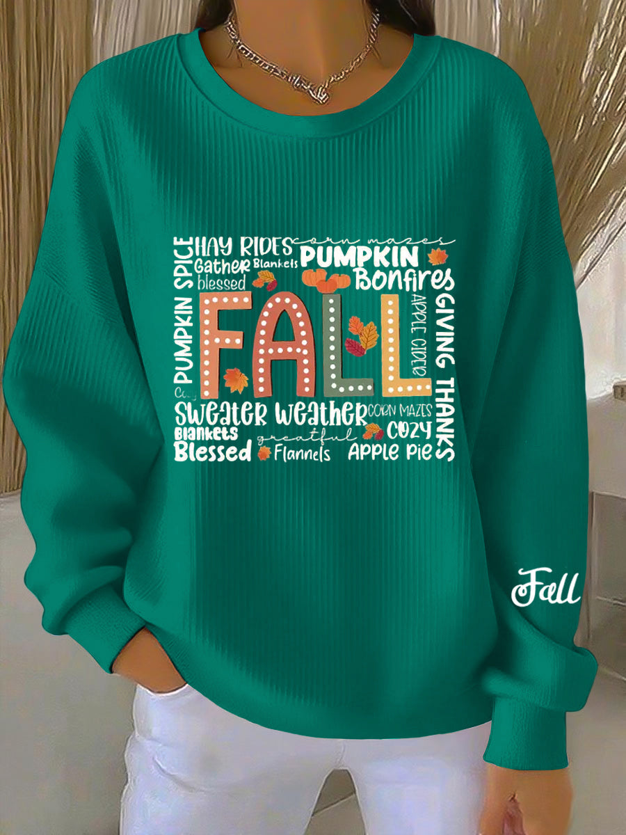 Dam Sweatshirt | Rund Halsringning och Drag-över Stil
