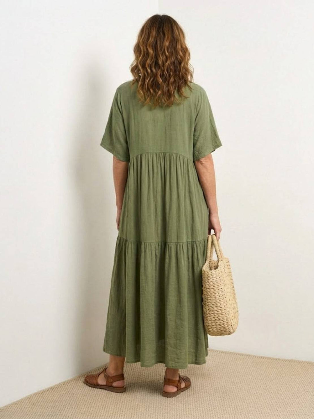 Kvinnors Boho Maxi Klänning | V-ringad Lager