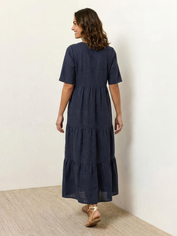 Kvinnors Boho Maxi Klänning | V-ringad Lager