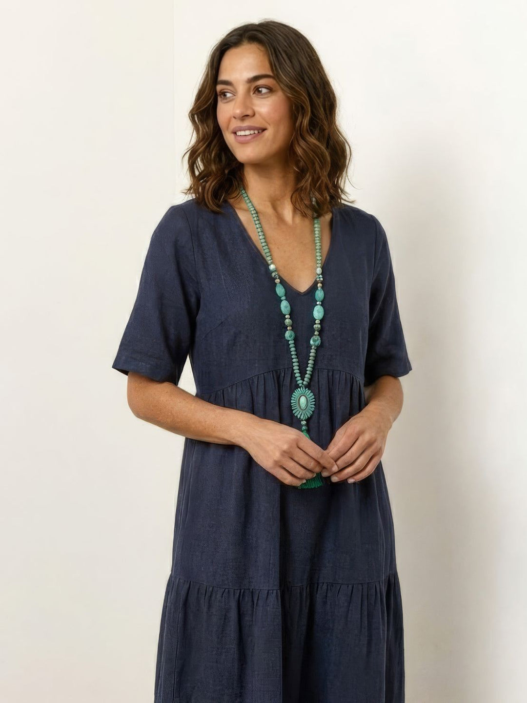 Kvinnors Boho Maxi Klänning | V-ringad Lager