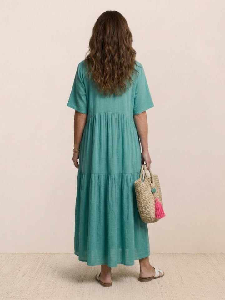 Kvinnors Boho Maxi Klänning | V-ringad Lager