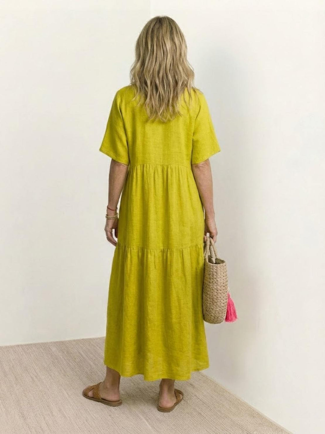 Kvinnors Boho Maxi Klänning | V-ringad Lager