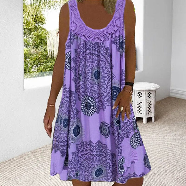 Kvinnors Sommarklänning | Geometrisk Tryck Stil Midi