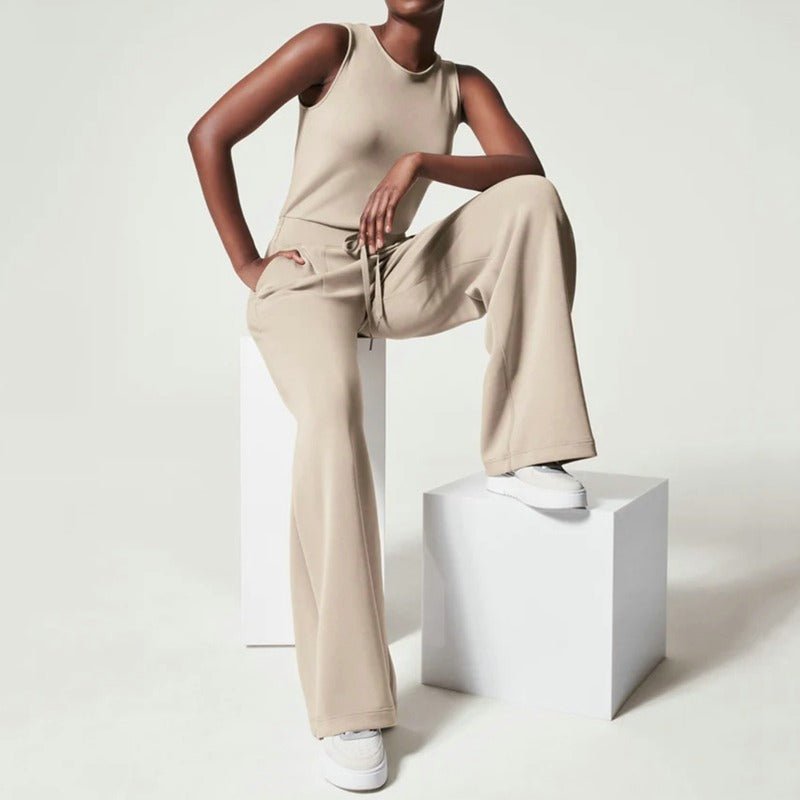 Kvinnors Jumpsuit | Knyt Midja Hel Längd Klipp