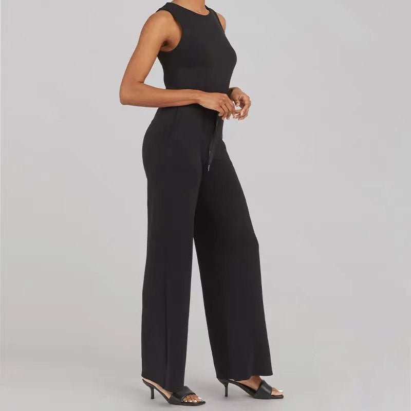 Kvinnors Jumpsuit | Knyt Midja Hel Längd Klipp