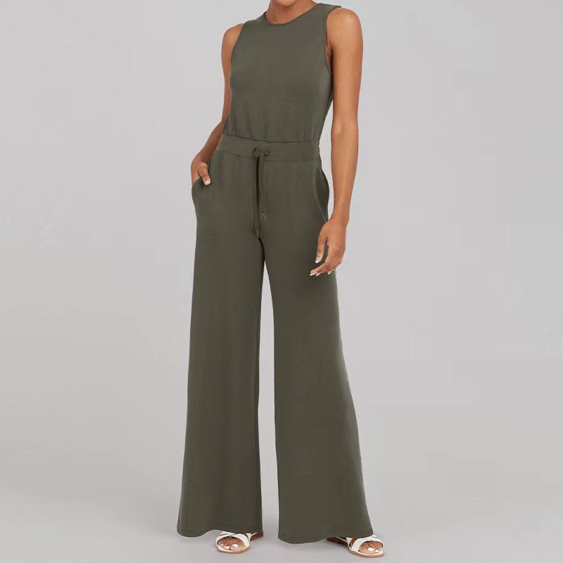 Kvinnors Jumpsuit | Knyt Midja Hel Längd Klipp