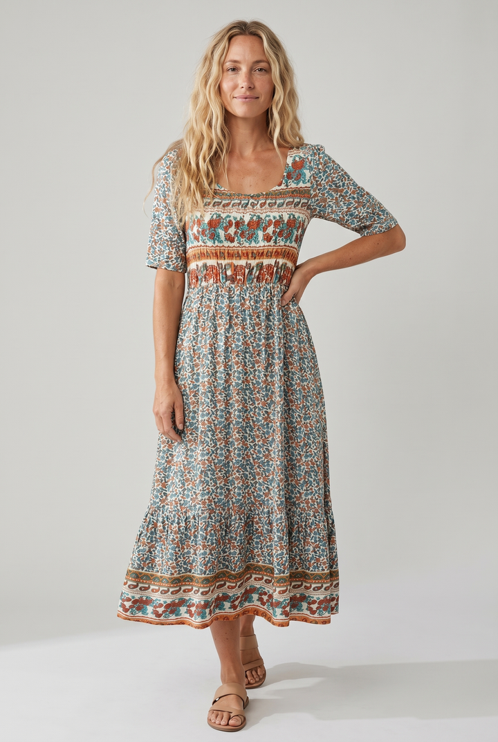 Kvinnors Klänning | Boho Tryck Midi