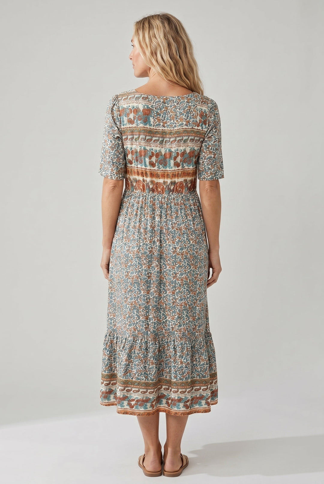 Kvinnors Klänning | Boho Tryck Midi