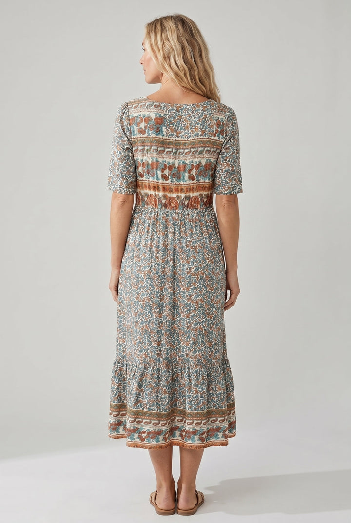 Kvinnors Klänning | Boho Tryck Midi