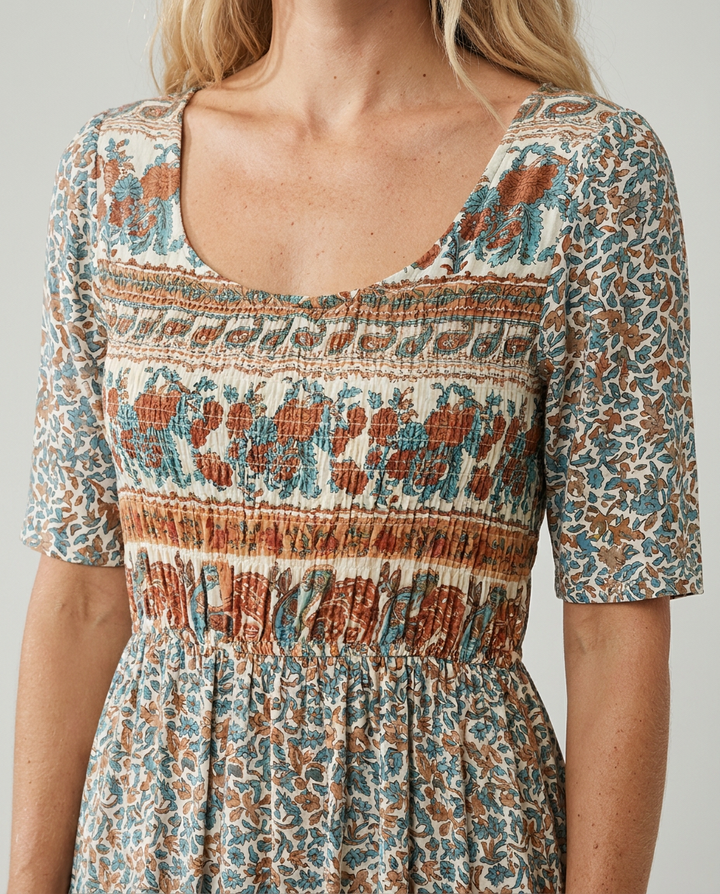 Kvinnors Klänning | Boho Tryck Midi