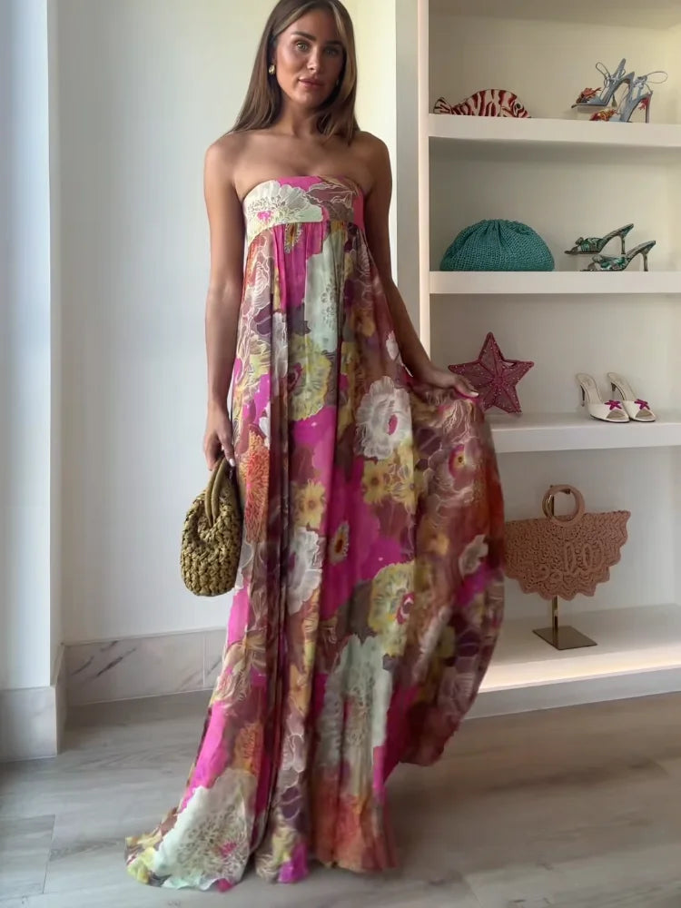 Kvinnors Bröllopsgäst Maxi Klänning | Off-Shoulder Blommig