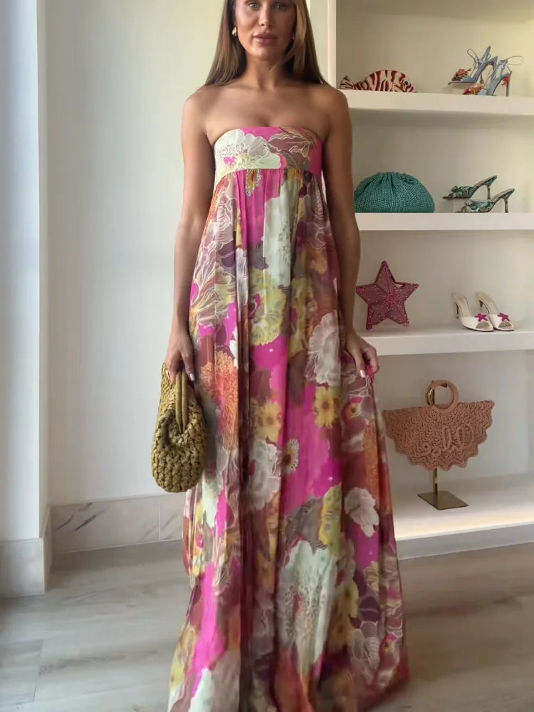 Kvinnors Bröllopsgäst Maxi Klänning | Off-Shoulder Blommig