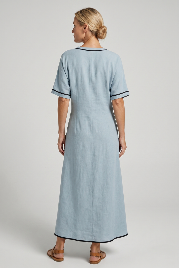 Kvinnors Sommardress | Twist Front Maxi V-Hals Trim