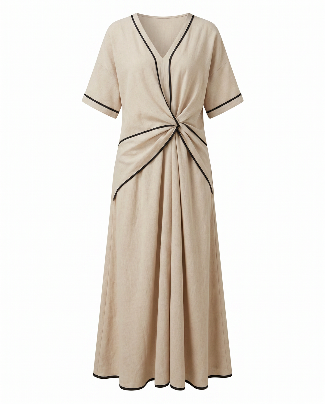 Kvinnors Sommardress | Twist Front Maxi V-Hals Trim
