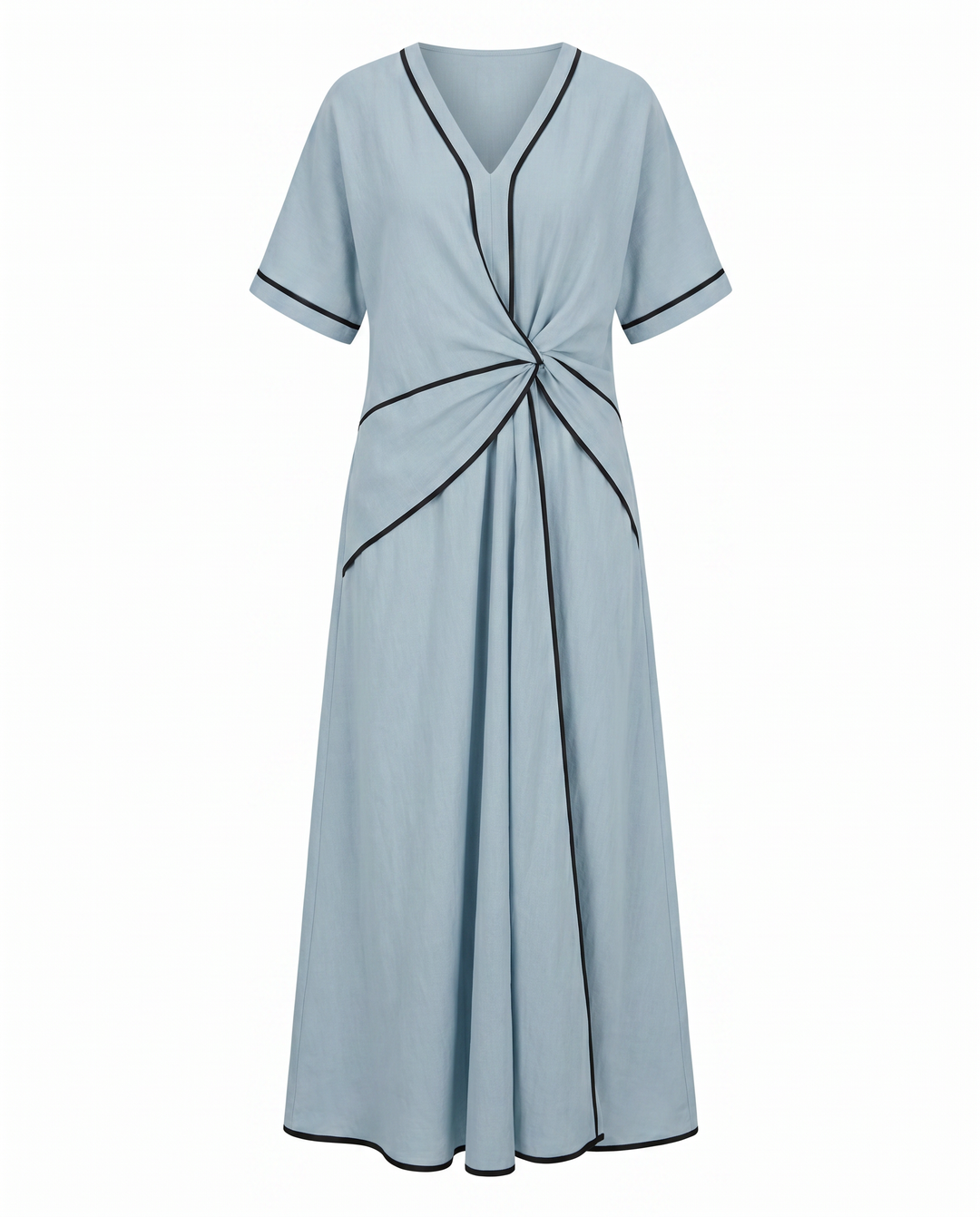 Kvinnors Sommardress | Twist Front Maxi V-Hals Trim