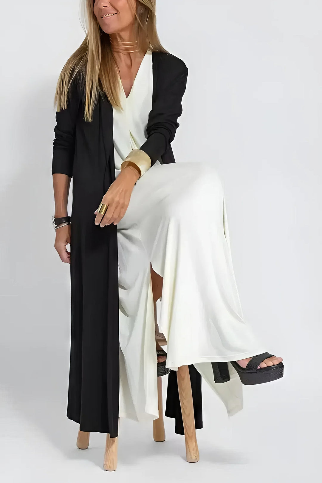 Kvinnors Klänning | Lager Maxi med Cardigan