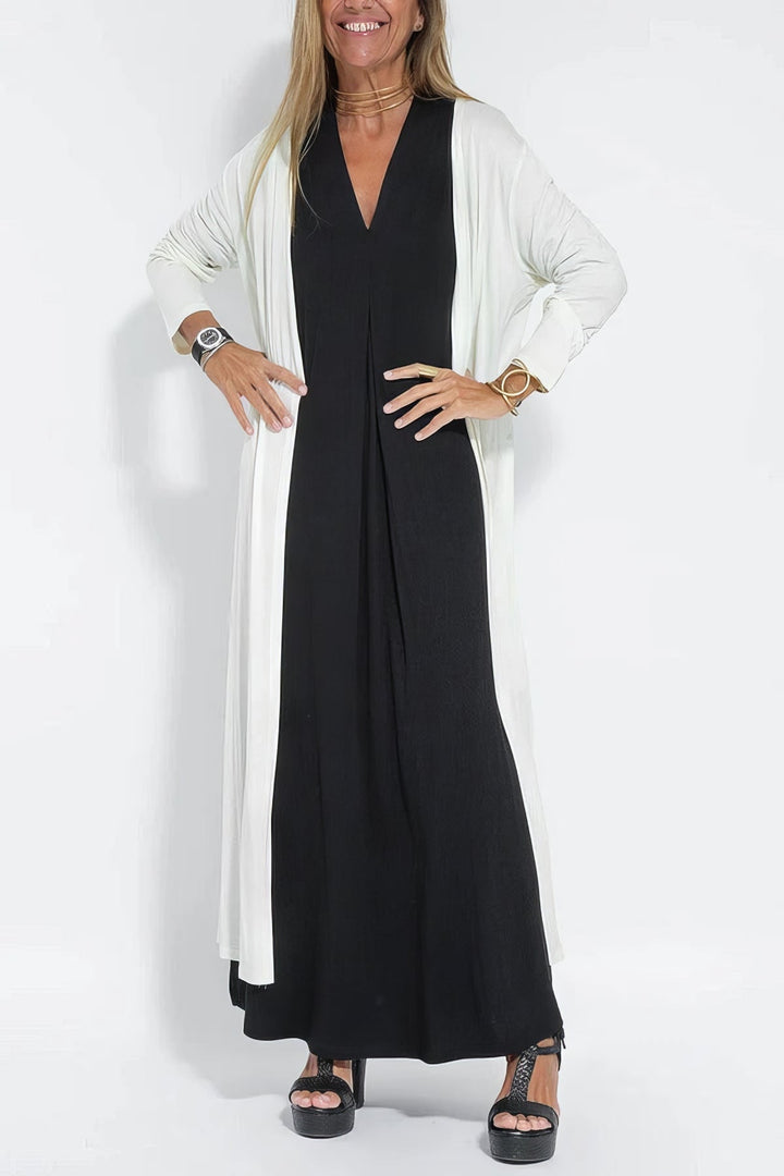 Kvinnors Klänning | Lager Maxi med Cardigan