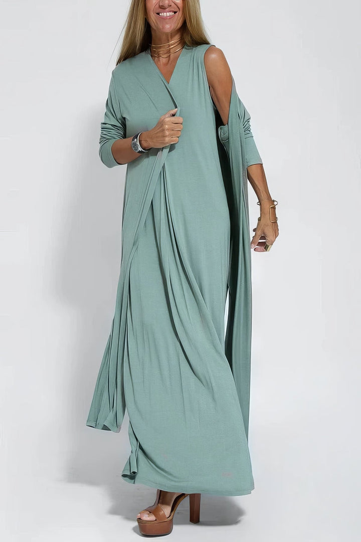 Kvinnors Klänning | Lager Maxi med Cardigan