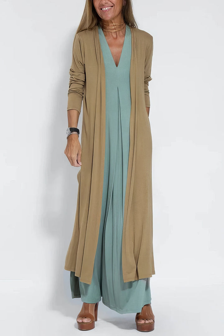 Kvinnors Klänning | Lager Maxi med Cardigan